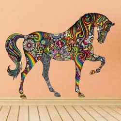 Kleurrijk paard - Muursticker - Vinyl MuurschilderingenMuurstickers