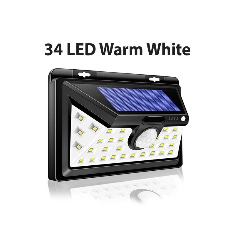 LED lamp op zonne-energie - buiten - bewegingssensor - muur - waterdicht - 34 ledsSolar verlichting