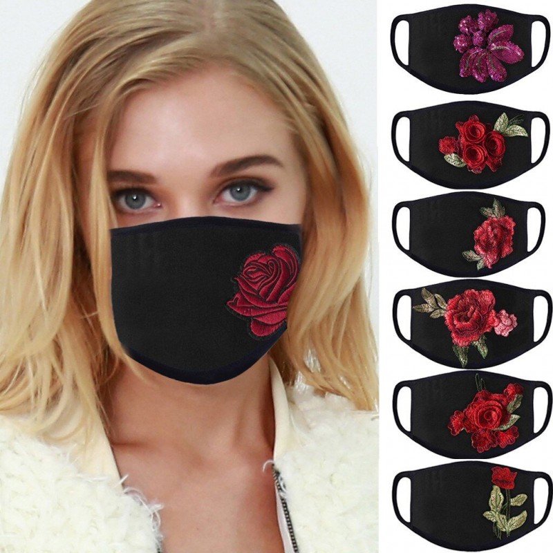 PM2.5 - anti-stof & vervuiling - gezicht / mond beschermend masker - wasbaar - rozen print