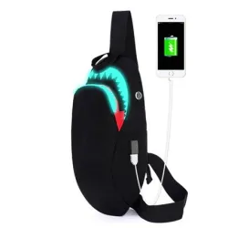 USB Charging Night Luminous Backpack Shark LaptopRugzakken