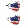 2 - 4 pieces - PM2.5 - protective face / mouth mask with air valve & filter - reusable - American flagMouth masks