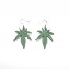 Hemp Leaves - Dangle Earrings - Geometric Drop Earrings