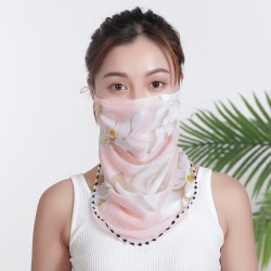 Chiffon sjaal - gezicht / hals / mondbedekking met oorlussen - uv-bescherming