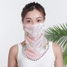 Chiffon scarf - face / neck / mouth cover with ear loops - anti-UV protection