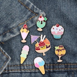 Ice cream - Cake - Cartoon - Enamel pin - BroochBroches