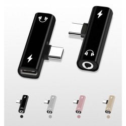 2 In 1 - Type C - 3.5mm Jack - Earphone Charging Converter USB - Type C PhonesElectronica & Gereedschap