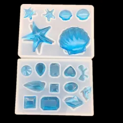 2 Set - Silicone Casting - Resin Molds - DIY - Seashells - DiamondsSpeelgoed
