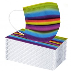 50Pcs - Adult - Disposable - Mask - Rainbow