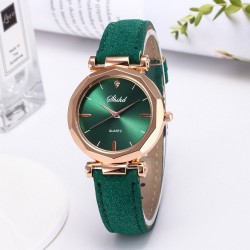 Damen - Leder - Uhr - Luxus - Quarz - Kristall - Armbanduhr