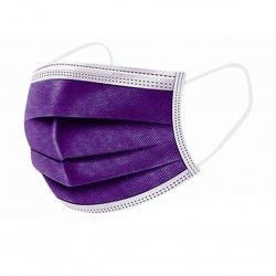 Disposable anti-bacterial medical face mask - mouth mask - 3 layer - purple