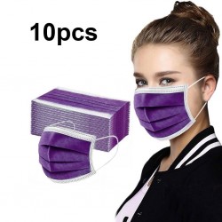 Disposable anti-bacterial medical face mask - mouth mask - 3 layer - purple