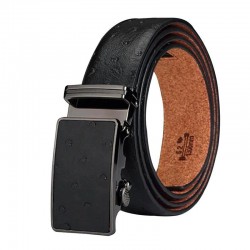 Genuine leather luxury belt with automatic buckle