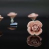 Rosenförmige Möbelgriffe - Keramik - 5 Stück