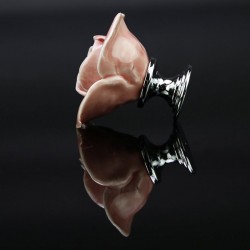 Rosenförmige Möbelgriffe - Keramik - 5 Stück