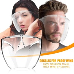 Schützende transparente Mund- / Gesichtsmaske - Kunststoffschutz - Schutzbrille - wiederverwendbar