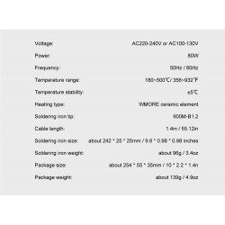 80 W Elektrolöteisen - LCD-Anzeige - einstellbare Temperatur - 110V / 220V