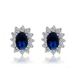 Luxurious earrings with crystals - 925 sterling silver