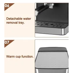 Koffiemachine - melkopschuimer - koffiemolen - 20 Bar - 220Vkoffiewaren