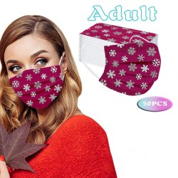 50 Stück - Einweg antibakterielles Gesicht / Mundmaske - 3-Schicht - unisex - Weihnachtsmotive