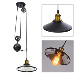 E27 - zwarte vintage lamp - uitschuifbaar in lengte verstelbaarPlafondverlichting