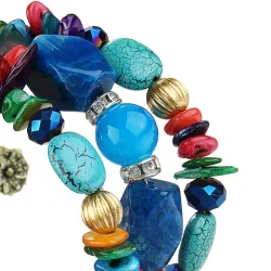 Multi colored beads - charm bracelets - resin stoneArmbanden