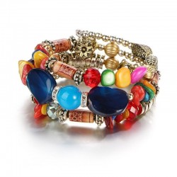 Mehrfarbige Perlen - Charme Armbänder - Harz Stein