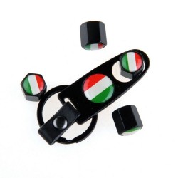 Italienische Flagge - Edelstahl - schwarz - 4pcs/set - Autowerte
