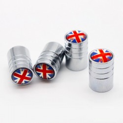 Aluminium Ventilkappen - UK Flagge - 4 Stück