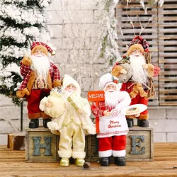 Kerstdecoratie - Kerstman - mini stoffen popKerstmis