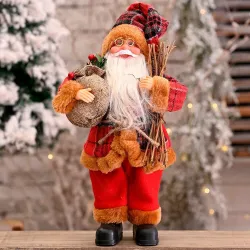 Kerstdecoratie - Kerstman - mini stoffen popKerstmis