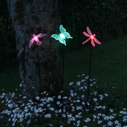 Solar - LED - buiten / tuin decoratieve lamp - vlinder - libel - vogelSolar verlichting