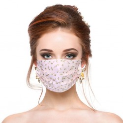 10 - 100 Stück - Einweg antibakterielles Gesicht / Mundmasken - 3-Schicht - Blumendruck