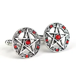Antieke manchetknopen - pentagram en kristallenManchetknopen