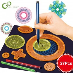 Spirograph drawing - interlocking gears wheels - painting / drawing accessories - educational toy - 22 piecesEducational