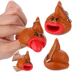 Grappige squishy kak - pop uit tong - sleutelhangerSleutelhangers