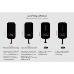 Funk-Ladeempfänger - Micro USB / Typ C Adapter - iPhone 5S/SE/6S