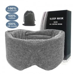 Silk - Sleeping Mask - Travel - Grey - Black