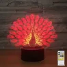 Peacock Lamp - Colorful - 3D Light - Remote ControlLights & lighting