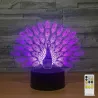 Peacock Lamp - Colorful - 3D Light - Remote ControlVerlichting