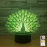 Peacock Lamp - Colorful - 3D Light - Remote ControlVerlichting