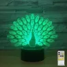 Peacock Lamp - Colorful - 3D Light - Remote ControlLights & lighting