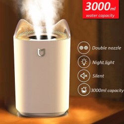 Air Humidifier - 3000ML - Double Nozzle - Cool Mist - Colorful LEDLuchtbevochtigers