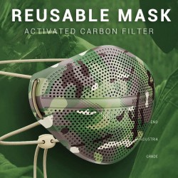 Camouflage - Respirator Gesichtsmaske - Silikon - 1pc