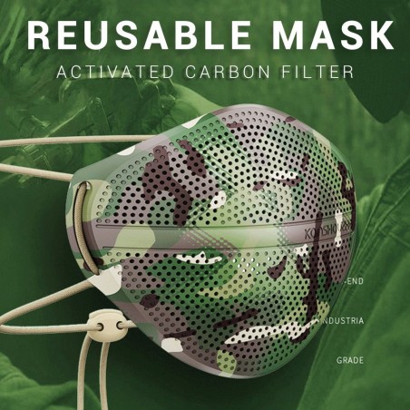 Camouflage - Respirator Face Mask - Silicone - 1pc
