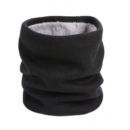 Gebreide warme ronde sjaal met pluche - unisex