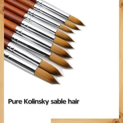 Acrylic Nail Brush - Wood HandleBorstels