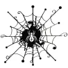 Cartoon web met een spin - autostickerStickers