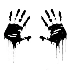 Zombie bloedige handen - vinyl autostickerStickers