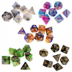Veelvlakkige speldobbelstenen - dubbele kleuren - voor RPG / DND / MTG tafelspel - 7 stuksPuzzels & spellen