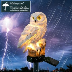 Owl geformtes Gartenlicht mit Solarpaneel - LED - wasserdicht